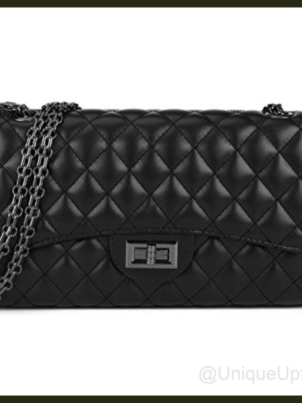 Quilted PU Leather Crossbody Purse Chain Strap Shoulder Bag